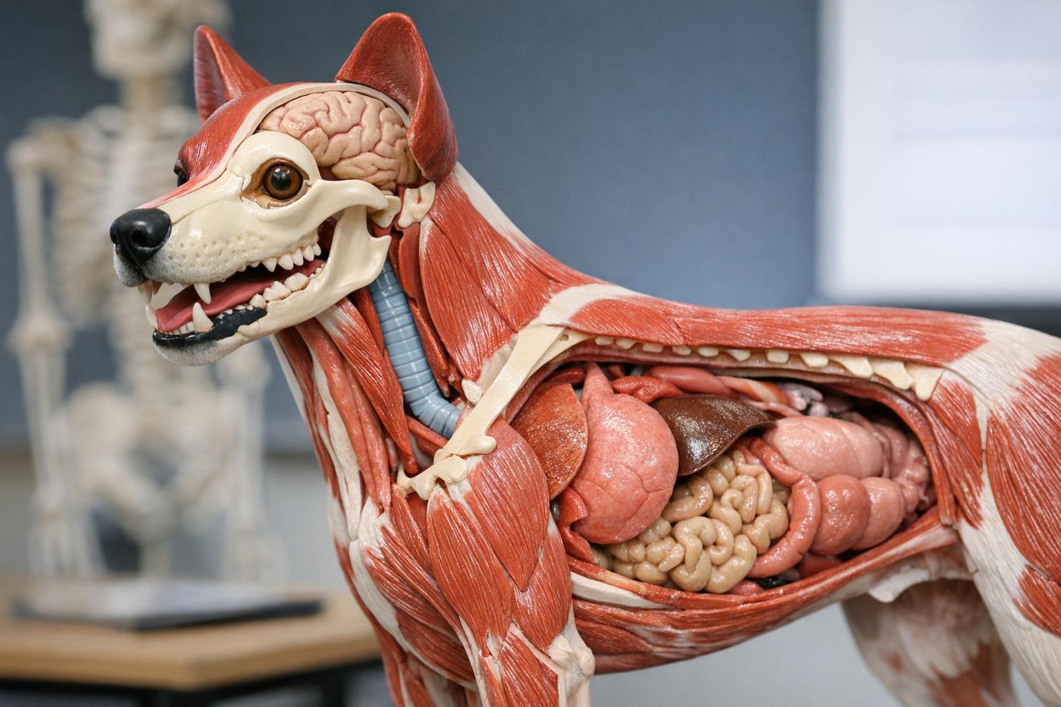 zdjęcie: zbliżenie na model anatomiczny psa używany na wykładzie